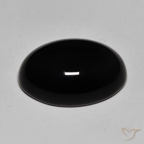 Onice Nero naturale da 12.12 ct, Ovale, Opaco
