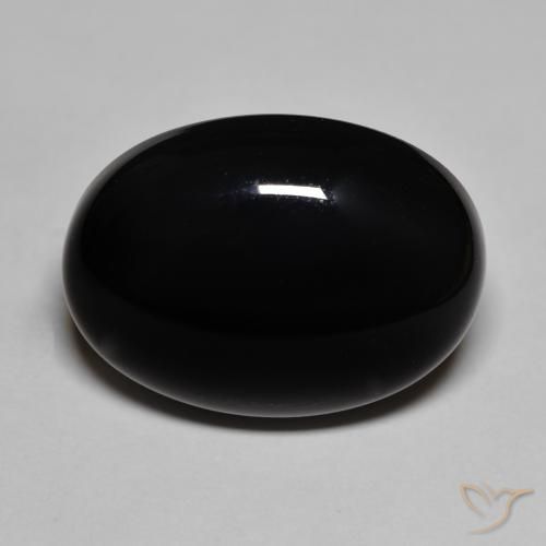 21.84ct Naturale Nero Onice, Ovale, Opaco