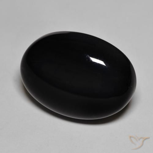 Onice Nero naturale da 21.84 ct, Ovale, Opaco
