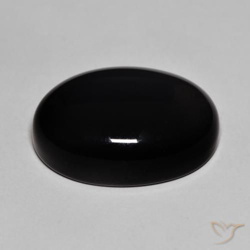 Onice Nero naturale da 21.84 ct, Ovale, Opaco