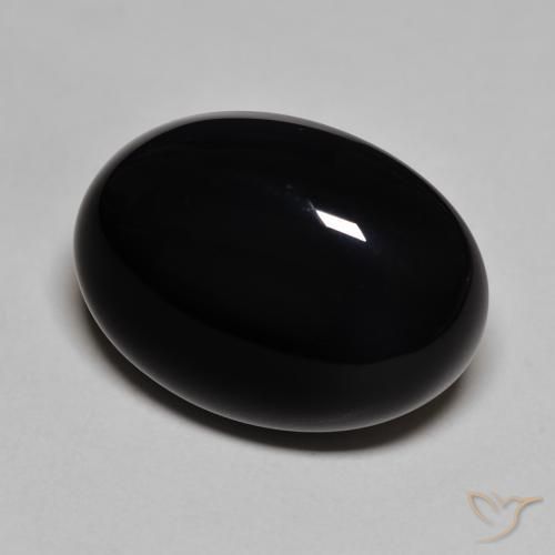 Onice Nero naturale da 23.37 ct, Ovale, Opaco