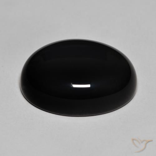 Onice Nero naturale da 23.37 ct, Ovale, Opaco