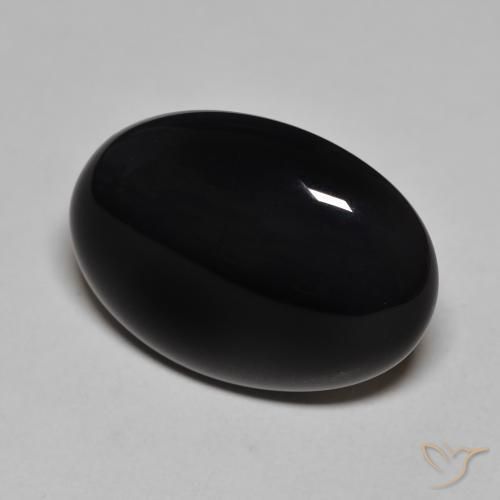 Onice Nero naturale da 16.43 ct, Ovale, Opaco
