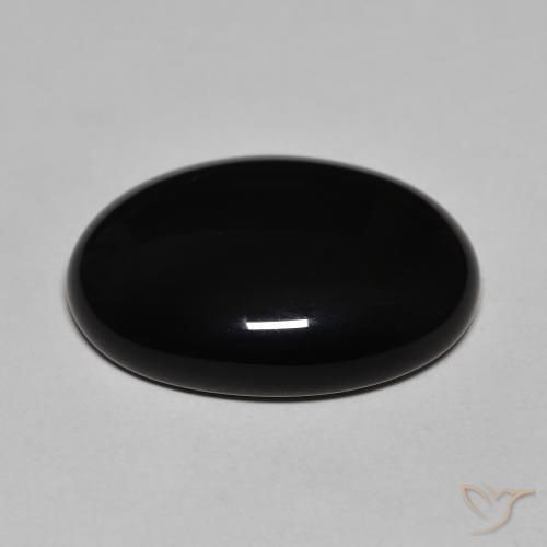 Onice Nero naturale da 16.43 ct, Ovale, Opaco
