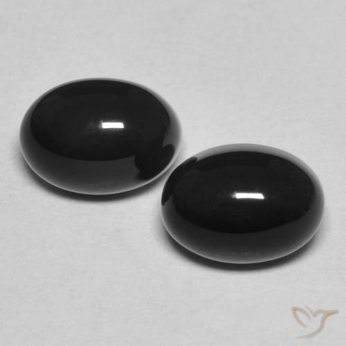 2.38ctw Naturale Nero Onice, Ovale, Opaco