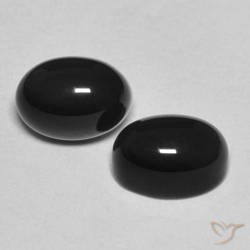 Gemme di Onice Nero naturale da 2.38 ct, Ovale, Opaco