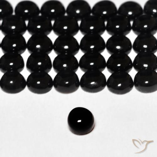 0.16ct Naturale Nero Onice, Rotondo, Opaco