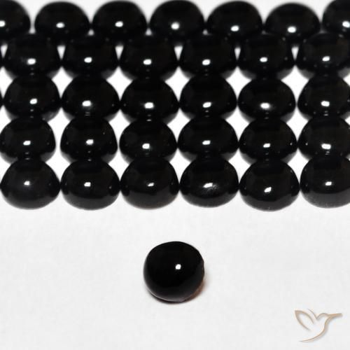 Onice Nero naturale da 0.16 ct, Rotondo, Opaco