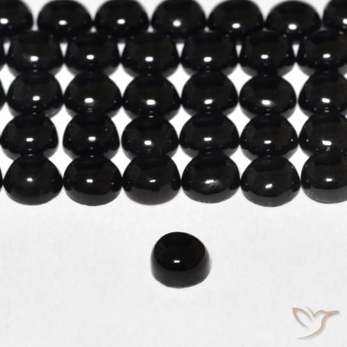 Onice Nero naturale da 0.16 ct, Rotondo, Opaco