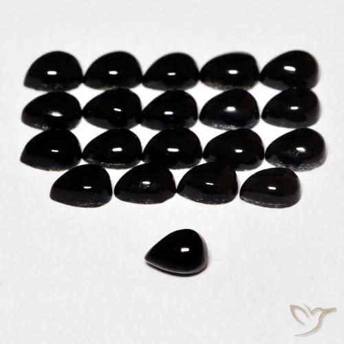 0.15ct Naturale Nero Onice, Forma a pera, Opaco