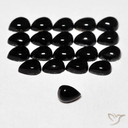 Onice Nero naturale da 0.15 ct, Forma a pera, Opaco