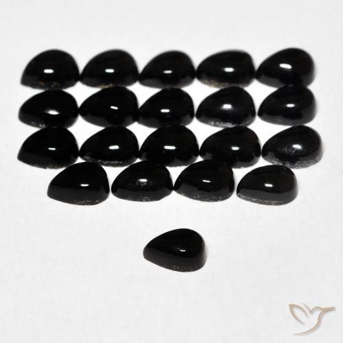 Onice Nero naturale da 0.15 ct, Forma a pera, Opaco