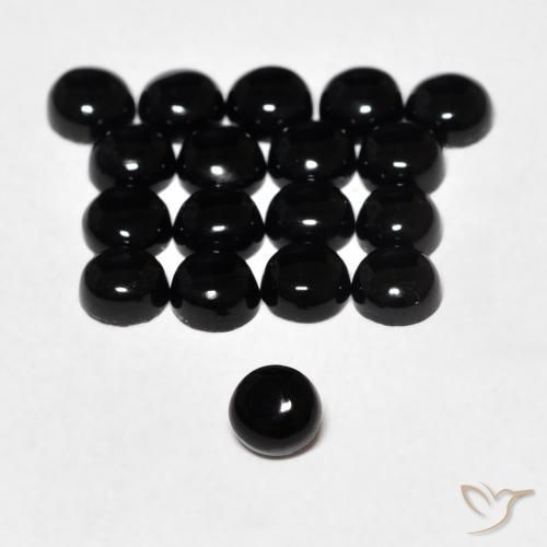 Onice Nero naturale da 0.15 ct, Rotondo, Opaco