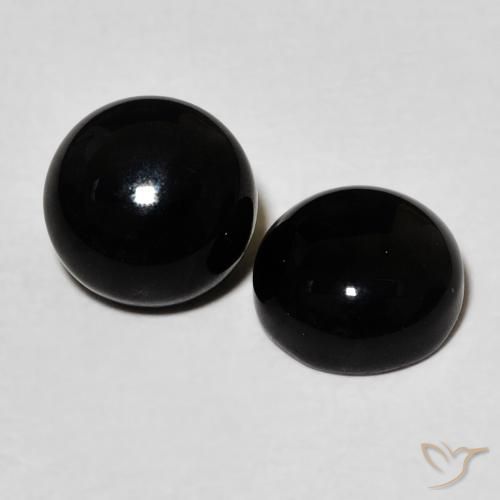 Gemme di Onice Nero naturale da 2.93 ct, Rotondo, Opaco