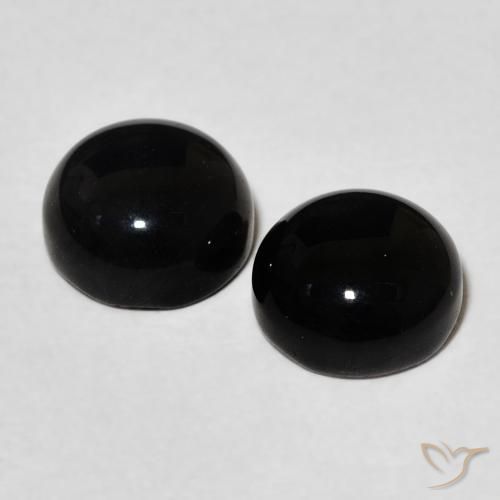 Gemme di Onice Nero naturale da 2.93 ct, Rotondo, Opaco