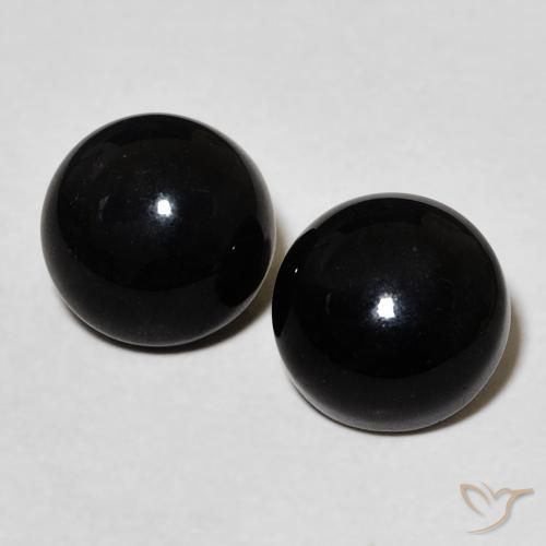 3.03ctw Naturale Nero Onice, Rotondo, Opaco