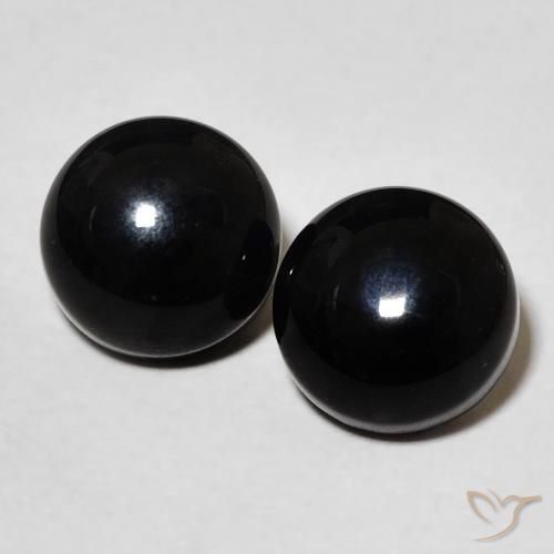 3.27ctw Naturale Nero Onice, Rotondo, Opaco