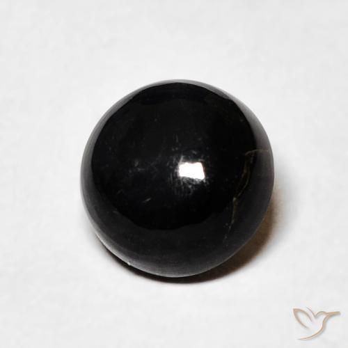 Onice Nero naturale da 1.37 ct, Rotondo, Opaco