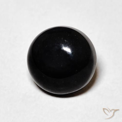 Onice Nero naturale da 1.42 ct, Rotondo, Opaco