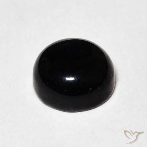 Onice Nero naturale da 1.42 ct, Rotondo, Opaco
