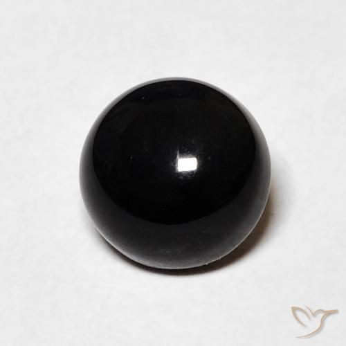 Onice Nero naturale da 1.23 ct, Rotondo, Opaco