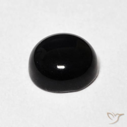 Onice Nero naturale da 1.23 ct, Rotondo, Opaco