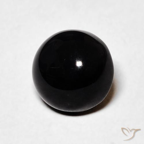 Onice Nero naturale da 1.61 ct, Rotondo, Opaco