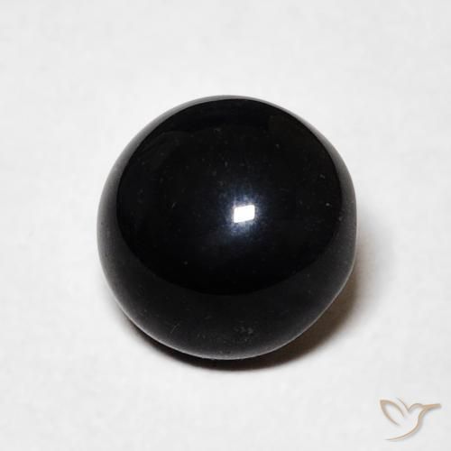 Onice Nero naturale da 1.42 ct, Rotondo, Opaco