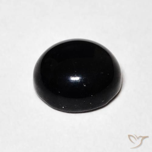 Onice Nero naturale da 1.42 ct, Rotondo, Opaco