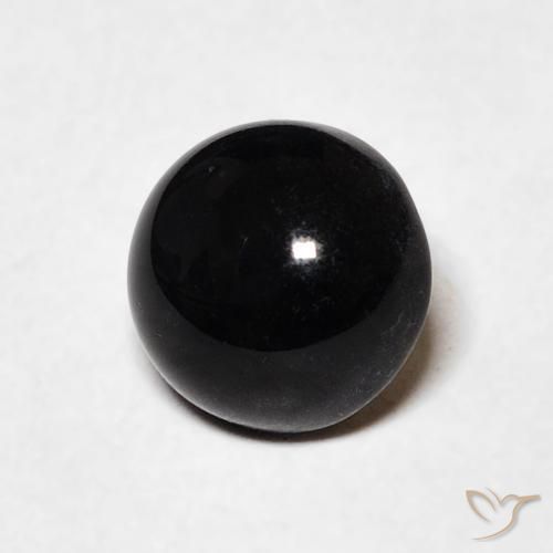 Onice Nero naturale da 1.34 ct, Rotondo, Opaco
