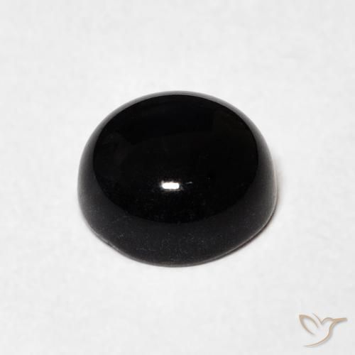 Onice Nero naturale da 1.34 ct, Rotondo, Opaco
