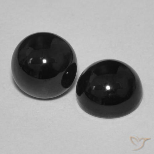 Gemme di Onice Nero naturale da 2.11 ct, Rotondo, Opaco