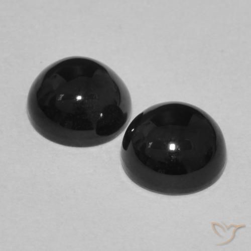 Gemme di Onice Nero naturale da 2.11 ct, Rotondo, Opaco