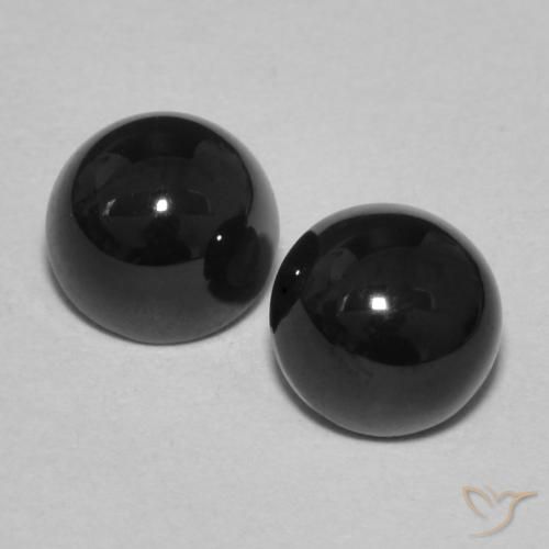 2.24ctw Naturale Nero Onice, Rotondo, Opaco