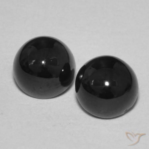 2.17ctw Naturale Nero Onice, Rotondo, Opaco