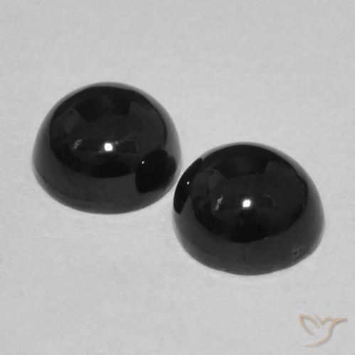 Gemme di Onice Nero naturale da 2.17 ct, Rotondo, Opaco