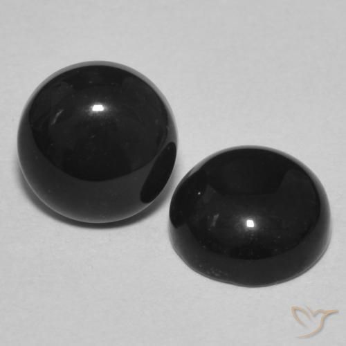 Gemme di Onice Nero naturale da 2.88 ct, Rotondo, Opaco