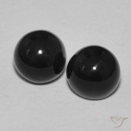 2.48ctw Naturale Nero Onice, Rotondo, Opaco