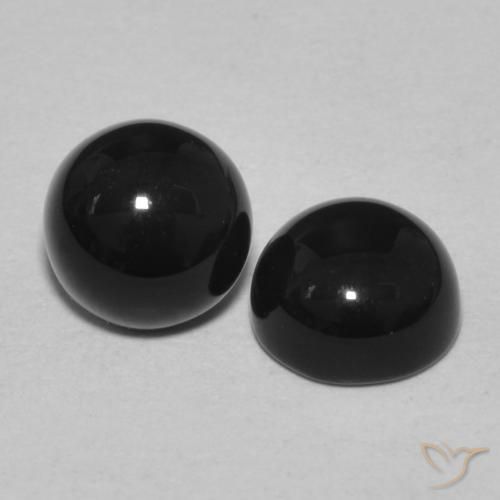 Gemme di Onice Nero naturale da 2.31 ct, Rotondo, Opaco