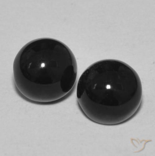 2.41ctw Naturale Nero Onice, Rotondo, Opaco