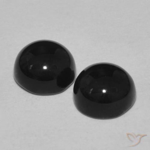 Gemme di Onice Nero naturale da 2.41 ct, Rotondo, Opaco