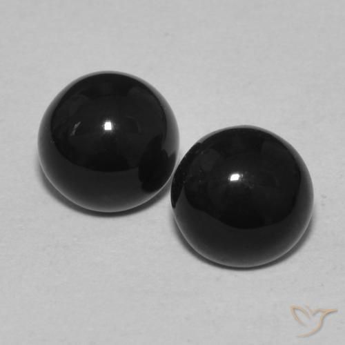 2.06ctw Naturale Nero Onice, Rotondo, Opaco