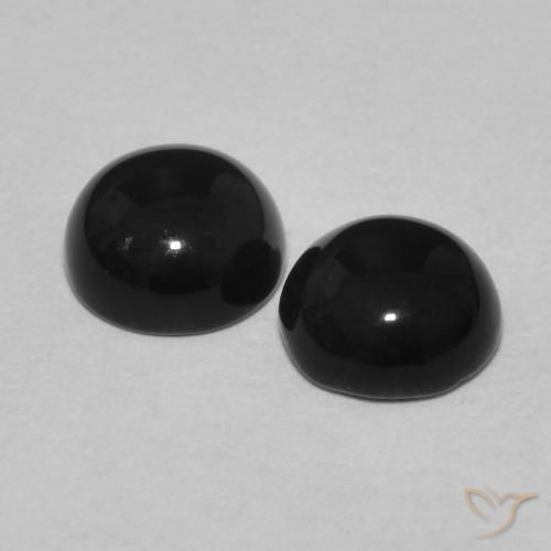 Gemme di Onice Nero naturale da 2.06 ct, Rotondo, Opaco