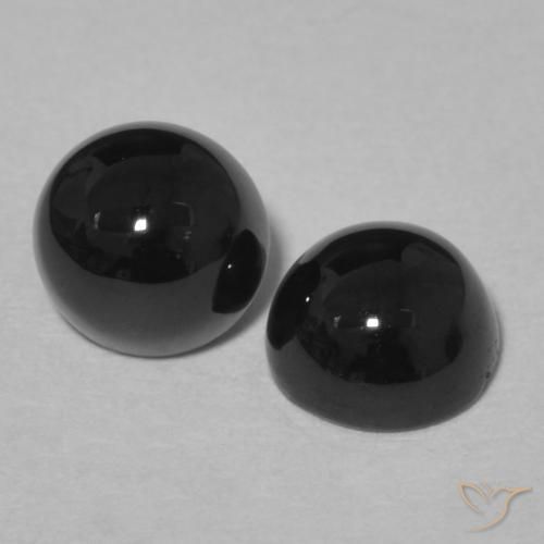 Gemme di Onice Nero naturale da 2.05 ct, Rotondo, Opaco