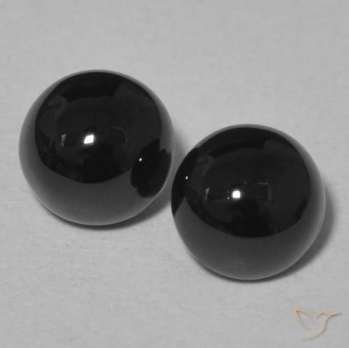 1.98ctw Naturale Nero Onice, Rotondo, Opaco, Photo A