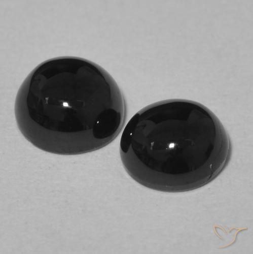 Gemme di Onice Nero naturale da 1.98 ct, Rotondo, Opaco