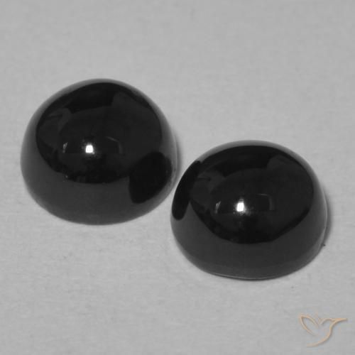 Gemme di Onice Nero naturale da 2.26 ct, Rotondo, Opaco