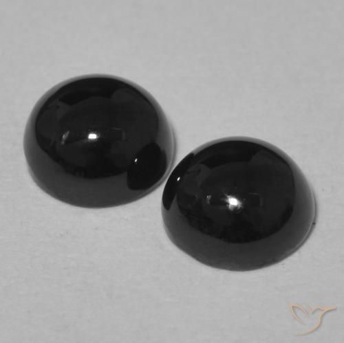 Gemme di Onice Nero naturale da 1.96 ct, Rotondo, Opaco