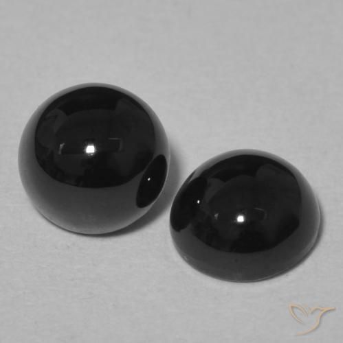 Gemme di Onice Nero naturale da 2.11 ct, Rotondo, Opaco