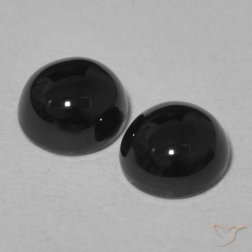 Gemme di Onice Nero naturale da 2.11 ct, Rotondo, Opaco